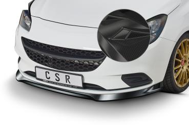 CSR Frontspoiler | Cup-Spoilerlippe mit ABE für Opel Corsa E CSL516-C Carbon Look Hochglanz (keine Lackierung erforderlich)