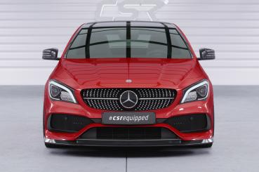 CSR Frontspoiler | Cup-Spoilerlippe mit ABE für Mercedes-Benz CLA 117 AMG-Line CSL522-C Carbon Look glänzend (keine Lackierung erforderlich)