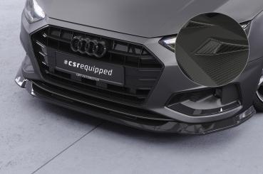 CSR Frontspoiler | Cup-Spoilerlippe mit ABE für Audi A4 B9 (Typ 8W) CSL530-M Carbon Look matt strukturiert (keine Lackierung erforderlich)