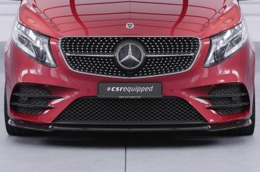 CSR Frontspoiler | Cup-Spoilerlippe mit ABE für Mercedes-Benz V-Klasse 447 AMG-Line CSL545-C Carbon Look Hochglanz (keine Lackierung erforderlich)