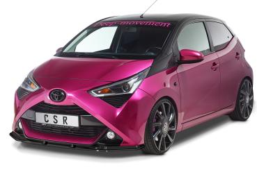 CSR Frontspoiler | Cup-Spoilerlippe mit ABE für Toyota Aygo 2 Facelift CSL548-M Carbon Look matt strukturiert (keine Lackierung erforderlich)