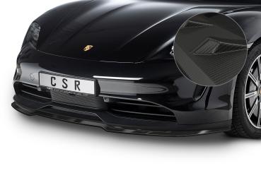 CSR Frontspoiler | Cup-Spoilerlippe mit ABE für Porsche Taycan / Taycan 4S CSL549-M Carbon Look matt strukturiert (keine Lackierung erforderlich)