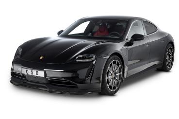 CSR Frontspoiler | Cup-Spoilerlippe mit ABE für Porsche Taycan / Taycan 4S CSL549-S schwarz matt strukturiert (keine Lackierung erforderlich)
