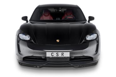 CSR Frontspoiler | Cup-Spoilerlippe mit ABE für Porsche Taycan / Taycan 4S CSL549-S schwarz matt strukturiert (keine Lackierung erforderlich)