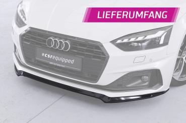 CSR Frontspoiler | Cup-Spoilerlippe mit ABE für Audi A5 F5  Basis / Advanced CSL562-L schwarz matt (Lackierung erforderlich)