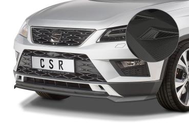CSR Frontspoiler | Cup-Spoilerlippe mit ABE für Seat Ateca (Typ 5FP, KH7) CSL567-M Carbon Look matt strukturiert (keine Lackierung erforderlich)