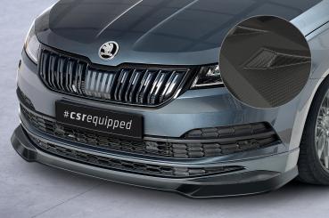 CSR Frontspoiler | Cup-Spoilerlippe mit ABE für Skoda Karoq SportLine CSL583-M Carbon Look matt strukturiert (keine Lackierung erforderlich)