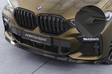 CSR Frontspoiler | Cup-Spoilerlippe mit ABE für BMW X6 (G06) M-Paket / M50i CSL589-M Carbon Look matt strukturiert (keine Lackierung erforderlich)