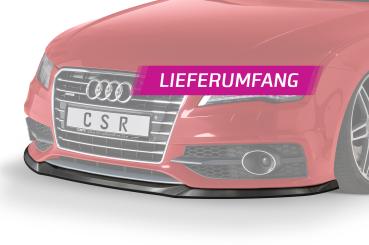 CSR Frontspoiler | Cup-Spoilerlippe mit ABE für Audi A7 S-Line / S7 C7 (Typ 4G) CSL607-L Lackierung erforderlich (schwarz matt)