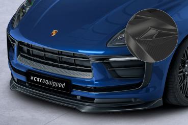 CSR Frontspoiler | Cup-Spoilerlippe mit ABE für Porsche Macan CSL608-C Carbon Look Hochglanz (keine Lackierung erforderlich)
