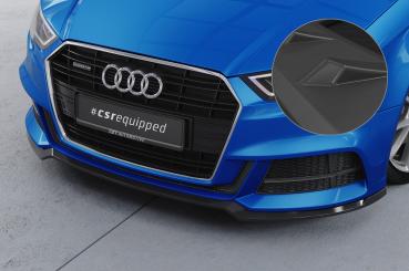 CSR Frontspoiler | Cup-Spoilerlippe mit ABE für Audi A3 S-Line / S3 8V CSL612-L schwarz matt (Lackierung erforderlich)