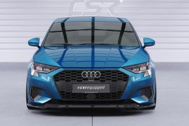 CSR Frontspoiler | Cup-Spoilerlippe mit ABE für Audi A3 8Y Limousine CSL616-L schwarz matt (Lackierung erforderlich)