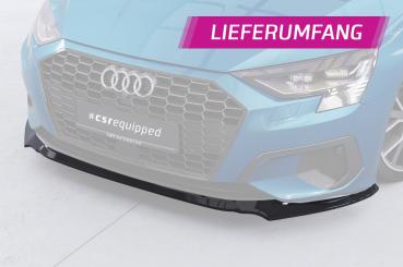 CSR Frontspoiler | Cup-Spoilerlippe mit ABE für Audi A3 8Y Limousine CSL616-L schwarz matt (Lackierung erforderlich)