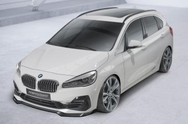 CSR Frontspoiler | Cup-Spoilerlippe mit ABE für BMW 2er (F45) Active Tourer CSL623-C Carbon Look Hochglanz (keine Lackierung erforderlich)