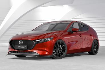 CSR Frontspoiler | Cup-Spoilerlippe mit ABE für Mazda 3 (Typ BP) CSL649-L schwarz matt (Lackierung erforderlich)