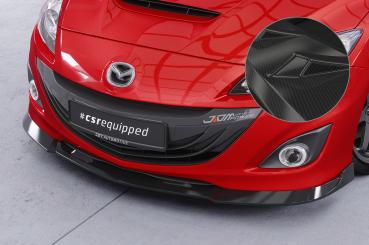 CSR Frontspoiler | Cup-Spoilerlippe mit ABE für Mazda 3 (Typ BL) MPS CSL650-C Carbon Look Hochglanz (keine Lackierung erforderlich)