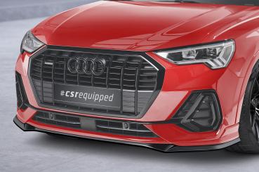 CSR Frontspoiler | Cup-Spoilerlippe mit ABE für Audi Q3 (F3) S-Line CSL665-L schwarz matt (Lackierung erforderlich)