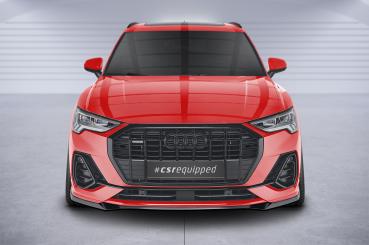CSR Frontspoiler | Cup-Spoilerlippe mit ABE für Audi Q3 (F3) S-Line CSL665-L schwarz matt (Lackierung erforderlich)