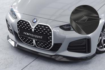 CSR Frontspoiler | Cup-Spoilerlippe mit ABE für BMW 4er (G26) / i4 M-Paket CSL668-C Carbon Look Hochglanz (keine Lackierung erforderlich)