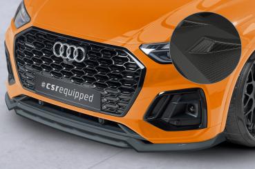 CSR Frontspoiler | Cup-Spoilerlippe mit ABE für Audi Q5 (FY/FYT) S-Line / SQ5 (FY) CSL677-M Carbon Look matt strukturiert (keine Lackierung erforderlich)