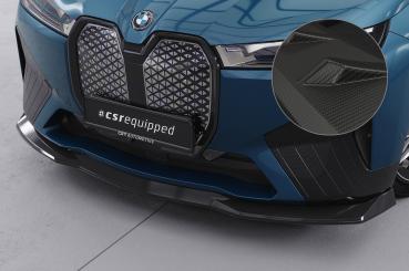 CSR Frontspoiler | Cup-Spoilerlippe mit ABE für BMW iX CSL691-M Carbon Look matt strukturiert (keine Lackierung erforderlich)