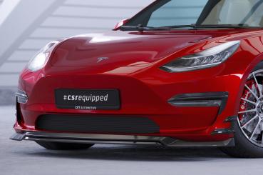 CSR Frontspoiler | Cup-Spoilerlippe mit ABE für Tesla Model 3 CSL702-M Carbon Look matt strukturiert (keine Lackierung erforderlich)