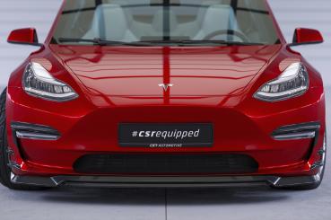 CSR Frontspoiler | Cup-Spoilerlippe mit ABE für Tesla Model 3 CSL702-M Carbon Look matt strukturiert (keine Lackierung erforderlich)