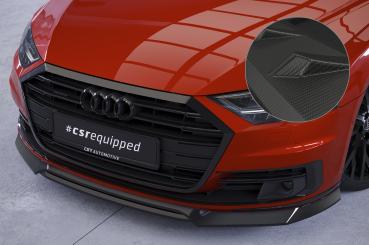 CSR Frontspoiler | Cup-Spoilerlippe mit ABE für Audi A8 (D5) CSL705-M Carbon Look matt strukturiert (keine Lackierung erforderlich)