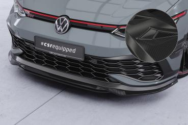 CSR Frontspoiler | Cup-Spoilerlippe mit ABE für VW Golf 8 (Typ CD) GTI Clubsport CSL711-C Carbon Look glänzend (keine Lackierung erforderlich)