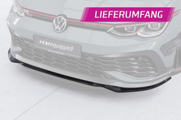 CSR Frontspoiler | Cup-Spoilerlippe mit ABE für VW Golf 8 (Typ CD) GTI Clubsport CSL711-L Lackierung erforderlich (schwarz matt)