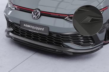 CSR Frontspoiler | Cup-Spoilerlippe mit ABE für VW Golf 8 (Typ CD) GTI Clubsport CSL711-M Carbon Look matt strukturiert (keine Lackierung erforderlich)