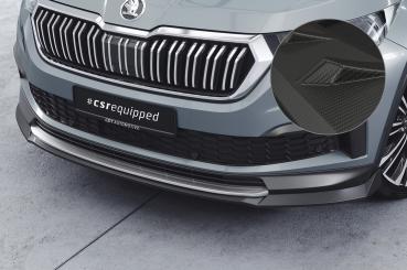 CSR Frontspoiler | Cup-Spoilerlippe mit ABE für Skoda Kodiaq CSL759-M Carbon Look matt strukturiert (keine Lackierung erforderlich)