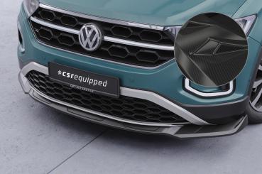 CSR Frontspoiler | Cup-Spoilerlippe mit ABE für VW T-Roc (A1) Facelift CSL766-C Carbon Look Hochglanz (keine Lackierung erforderlich)