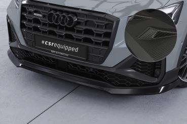 CSR Frontspoiler | Cup-Spoilerlippe mit ABE für Audi Q2 (Typ GA) S-Line CSL771-M Carbon Look matt strukturiert (keine Lackierung erforderlich)
