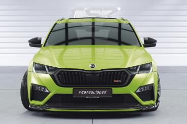 CSR Frontspoiler | Cup-Spoilerlippe mit ABE für Skoda Octavia 4 RS CSL784-L schwarz matt (Lackierung erforderlich)