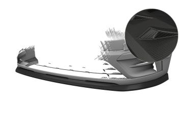 CSR Frontspoiler | Cup-Spoilerlippe mit ABE für Renault Trafic III CSL797-M Carbon Look matt strukturiert (keine Lackierung erforderlich)