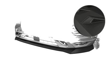 CSR Frontspoiler | Cup-Spoilerlippe mit ABE für Seat Ateca (Typ 5FP, KH7) FR CSL808-M Carbon Look matt strukturiert (keine Lackierung erforderlich)