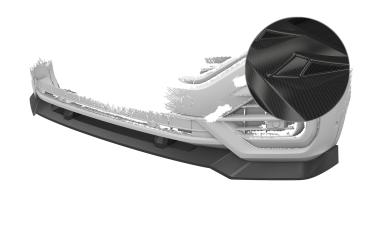 CSR Frontspoiler | Cup-Spoilerlippe mit ABE für VW Touareg 3 (Typ CR) R-Line CSL813-C Carbon Look Hochglanz (keine Lackierung erforderlich)