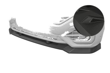 CSR Frontspoiler | Cup-Spoilerlippe mit ABE für VW Touareg 3 (Typ CR) R-Line CSL813-M Carbon Look matt strukturiert (keine Lackierung erforderlich)