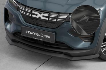 CSR Frontspoiler | Cup-Spoilerlippe mit ABE für Dacia Spring Electric CSL843-C Carbon Look Hochglanz (keine Lackierung erforderlich)