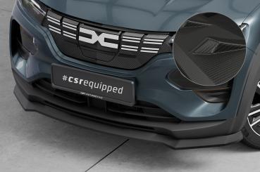 CSR Frontspoiler | Cup-Spoilerlippe mit ABE für Dacia Spring Electric CSL843-M Carbon Look matt strukturiert (keine Lackierung erforderlich)