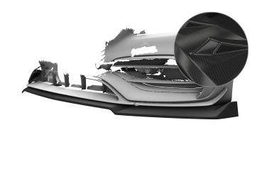 CSR Frontspoiler | Cup-Spoilerlippe mit ABE für Mercedes Benz A-Klasse W176 A45 AMG CSL846-C Carbon Look glänzend (keine Lackierung erforderlich)