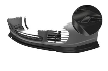 CSR Frontspoiler | Cup-Spoilerlippe mit ABE für Porsche 911/996 CSL852-G Glossy schwarz glänzend (keine Lackierung erforderlich)