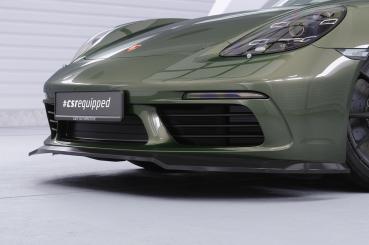 CSR Frontspoiler | Cup-Spoilerlippe mit ABE für Porsche 718 Boxster 982 / 718 Cayman 982 CSL853-L Lackierung erforderlich (schwarz matt)