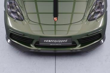 CSR Frontspoiler | Cup-Spoilerlippe mit ABE für Porsche 718 Boxster 982 / 718 Cayman 982 CSL853-L Lackierung erforderlich (schwarz matt)