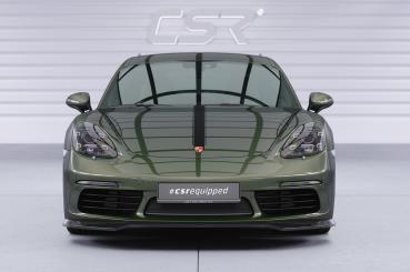 CSR Frontspoiler | Cup-Spoilerlippe mit ABE für Porsche 718 Boxster 982 / 718 Cayman 982 CSL853-L Lackierung erforderlich (schwarz matt)