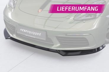 CSR Frontspoiler | Cup-Spoilerlippe mit ABE für Porsche 718 Boxster 982 / 718 Cayman 982 CSL853-L Lackierung erforderlich (schwarz matt)