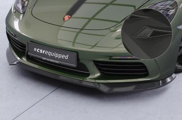 CSR Frontspoiler | Cup-Spoilerlippe mit ABE für Porsche 718 Boxster 982 / 718 Cayman 982 CSL853-M Carbon Look matt strukturiert (keine Lackierung erforderlich)