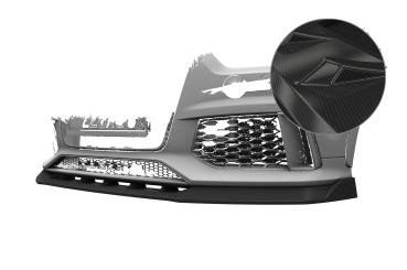 CSR Frontspoiler | Cup-Spoilerlippe mit ABE für Audi RSQ3 (8U) CSL879-C Carbon Look Hochglanz (keine Lackierung erforderlich)