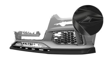 CSR Frontspoiler | Cup-Spoilerlippe mit ABE für Audi RSQ3 (8U) CSL879-G Glossy schwarz Hochglanz (keine Lackierung erforderlich)